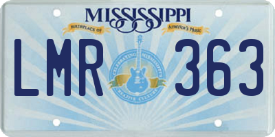 MS license plate LMR363