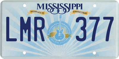 MS license plate LMR377