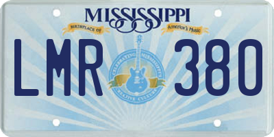 MS license plate LMR380