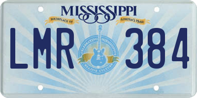 MS license plate LMR384