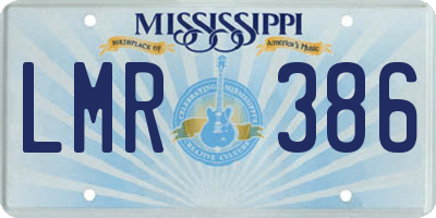 MS license plate LMR386