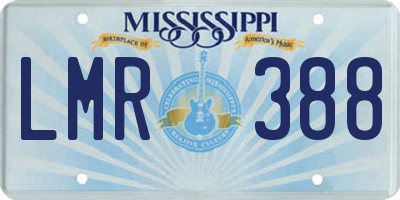 MS license plate LMR388