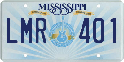 MS license plate LMR401