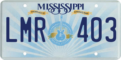 MS license plate LMR403