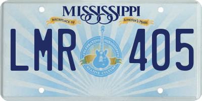 MS license plate LMR405