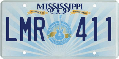 MS license plate LMR411