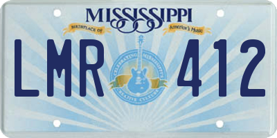 MS license plate LMR412