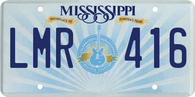 MS license plate LMR416