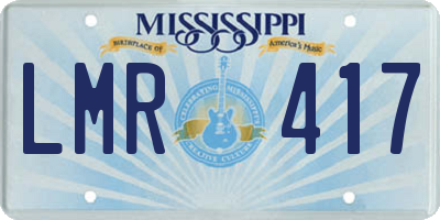 MS license plate LMR417