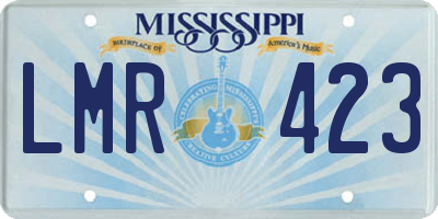 MS license plate LMR423