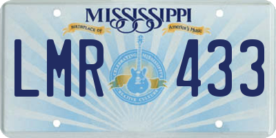 MS license plate LMR433