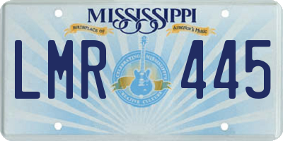MS license plate LMR445