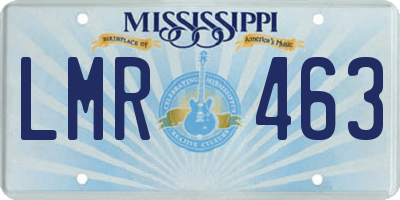 MS license plate LMR463