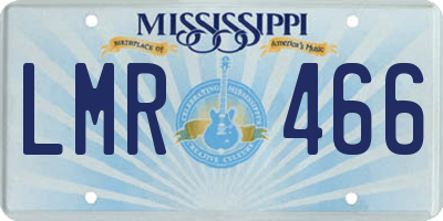 MS license plate LMR466