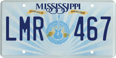 MS license plate LMR467