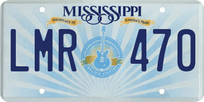 MS license plate LMR470