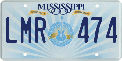 MS license plate LMR474