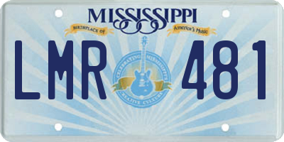 MS license plate LMR481