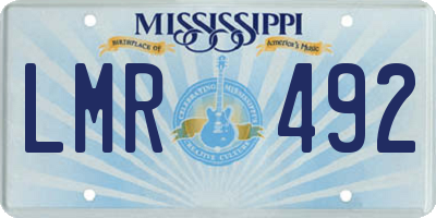 MS license plate LMR492