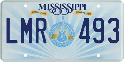 MS license plate LMR493