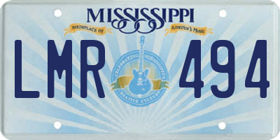 MS license plate LMR494