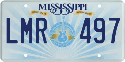 MS license plate LMR497