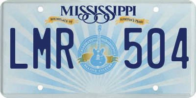 MS license plate LMR504