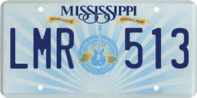MS license plate LMR513