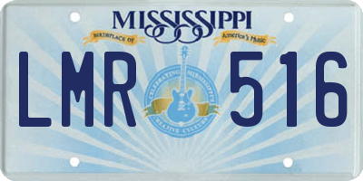 MS license plate LMR516