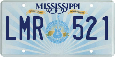 MS license plate LMR521