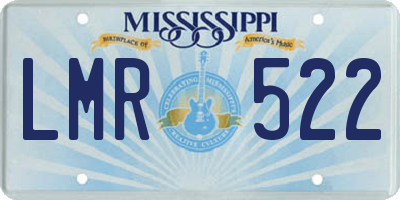 MS license plate LMR522