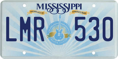 MS license plate LMR530