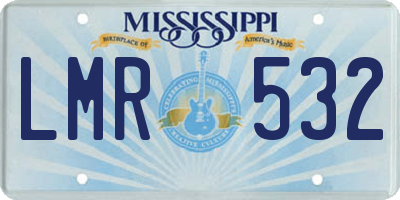 MS license plate LMR532