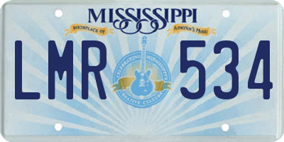 MS license plate LMR534