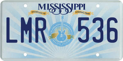 MS license plate LMR536