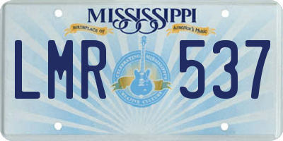 MS license plate LMR537