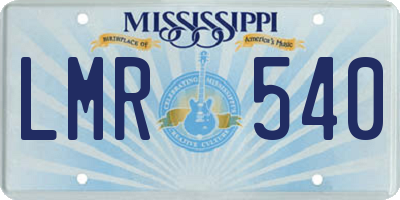 MS license plate LMR540