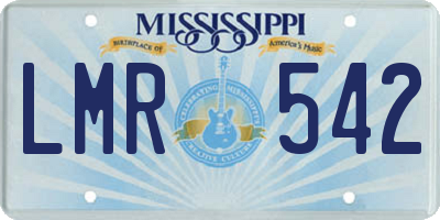 MS license plate LMR542