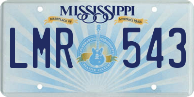 MS license plate LMR543