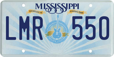 MS license plate LMR550
