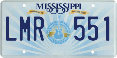 MS license plate LMR551