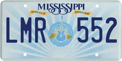 MS license plate LMR552