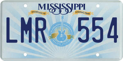 MS license plate LMR554