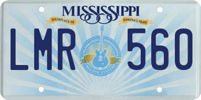 MS license plate LMR560