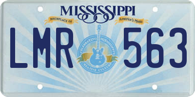 MS license plate LMR563