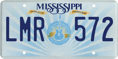 MS license plate LMR572