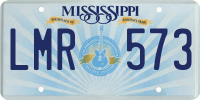 MS license plate LMR573