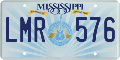 MS license plate LMR576