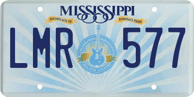 MS license plate LMR577