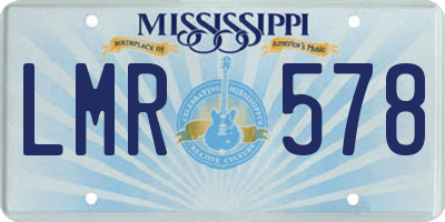 MS license plate LMR578